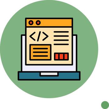 código refactorización lleno circulo icono diseño vector