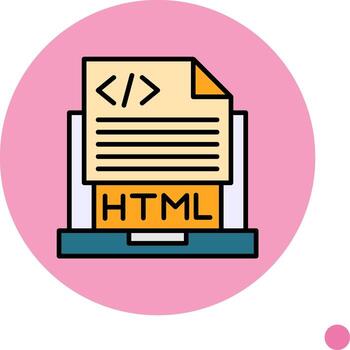 Html File Filled Circle Icon Design vector
