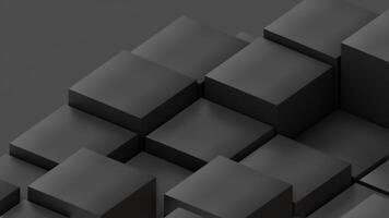 negro elegante resumen cubitos mínimo geometría fondo, sin costura lazo 3d animación video