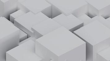 Clean White Abstract Cubes Minimalist Geometry Background, Seamless Loop 3D Animation video