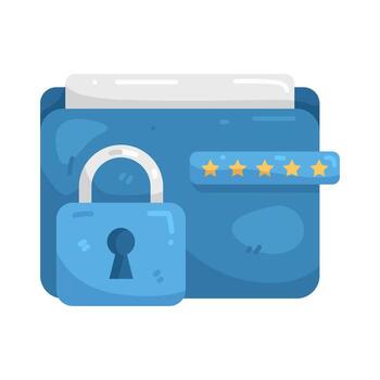 carpeta con candado y contraseña ilustración vector