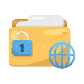 ilustración de seguro carpeta con globo vector