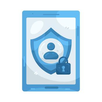 ilustración de móvil seguridad con proteger y candado vector