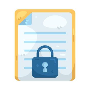 asegurado documento archivo con bloquear ilustración vector