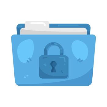 asegurado carpeta con candado ilustración vector