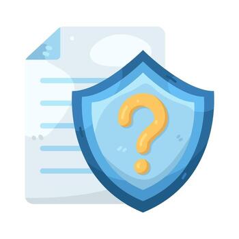 Document security shield question mark vector