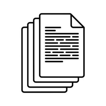 apilar de documento hojas icono representando papeleo, contratos, información archivos, oficina trabajar, legal documentos, informes, datos administración y negocio administración conceptos vector