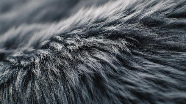Close-Up Of Soft Grey Fur Texture. Detailed View Of Animal Fur Showcasing Natural Patterns photo