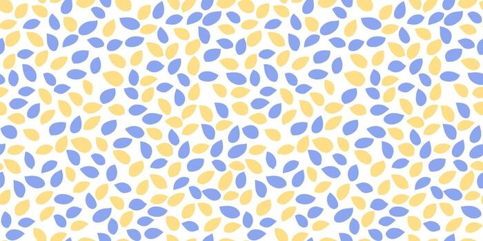 sin costura resumen modelo presentando azul y amarillo lágrima formas en un blanco antecedentes. sencillo negrita y moderno diseño ornamento para telas, fondos de pantalla, envase papel, y digital huellas dactilares. vector