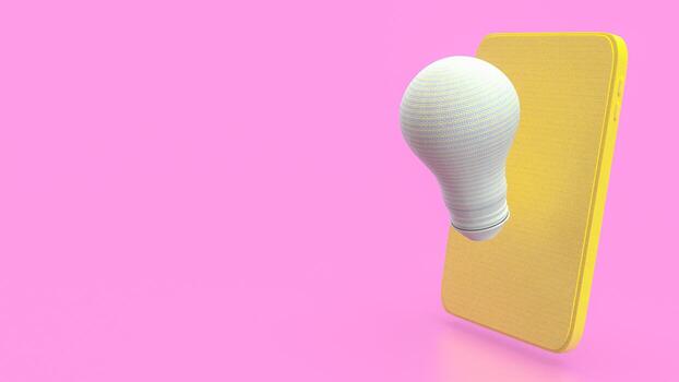 Light bulb and mobile for idea or Business concept 3d Rendering. photo