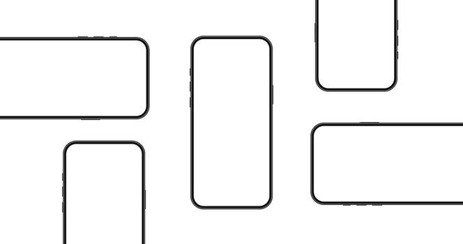 Realistic smartphone mockup. Mobile phone with isolated on white background. Device front view. 3D mobile phone with shadow. Realistic, high quality smart phone mockup for ui ux presentation vector