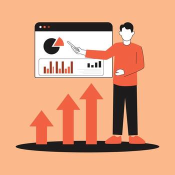Stand Man Explain Data Analytic vector