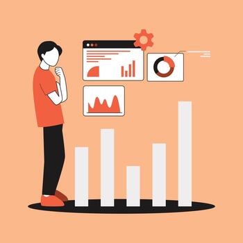 Man Think About The Data Report vector