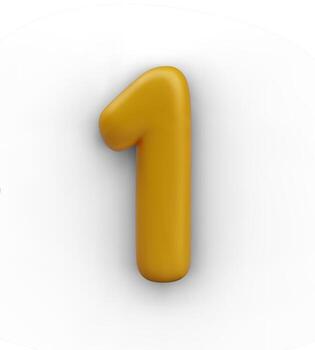 Golden number 1 on white background. Isolated template for concepts vector