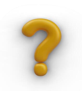 3d pregunta marca en blanco antecedentes. dorado puntuación marca para texto conceptos vector