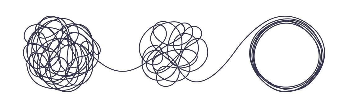 caos y orden negocio conceptos plano estilo diseño ilustración aislado en blanco antecedentes. vector