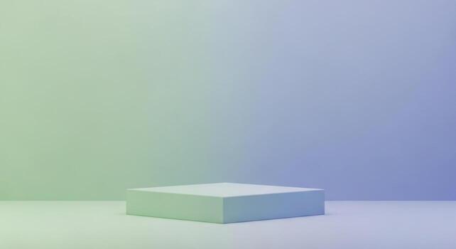 Minimalist square platform with gradient background geometric photo