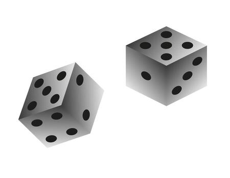 Cubes in a realistic design. Dice game isolated on white background. vector