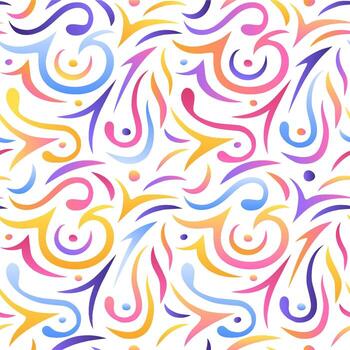 Seamless multicolored gradient pattern. Hand drawn elements vector