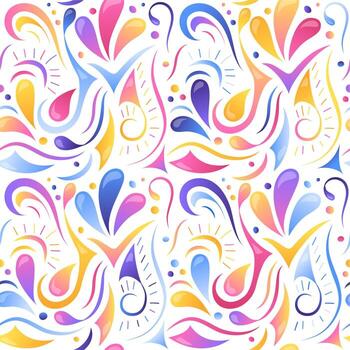Seamless multicolored pattern. Hand drawn elements. Abstract ornate seamless background. Rainbow ornament vector
