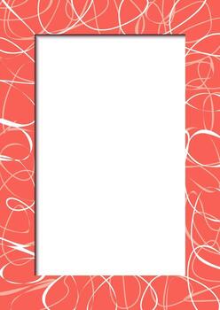 Abstract red vertical frame with hand drawn scribbles vector