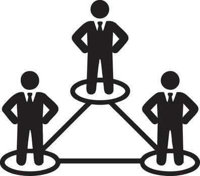 Businessmen connected in a network for teamwork and collaboration vector