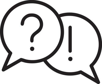 Two speech bubbles with question and exclamation marks vector