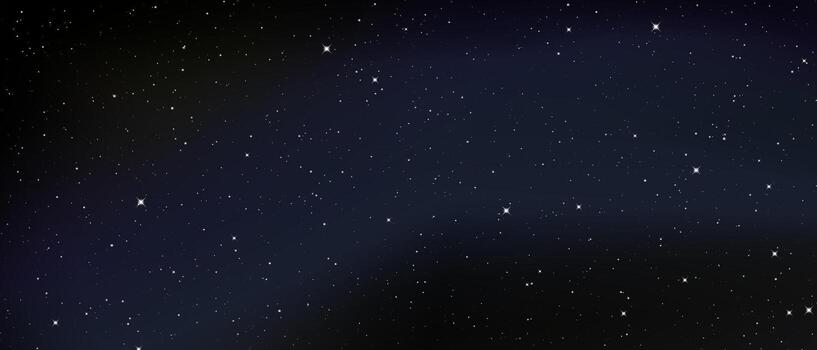 Dark cosmic scene with sparkling stars and luminous nebula texture. Realistic galaxy backdrop with shimmering starlight perfect for science or magical universe illustrations. vector