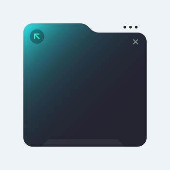 Modern App Folder Widget. Gradient Tab UI Block. vector