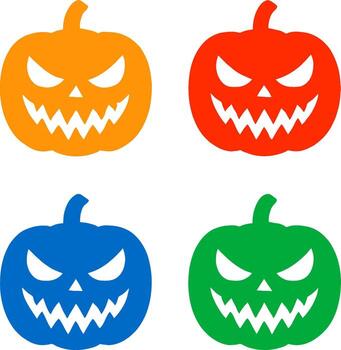 mal calabazas con agudo dientes dibujo vector
