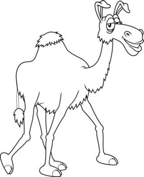 alegre camello personaje con grande ojos y amable sonrisa vector