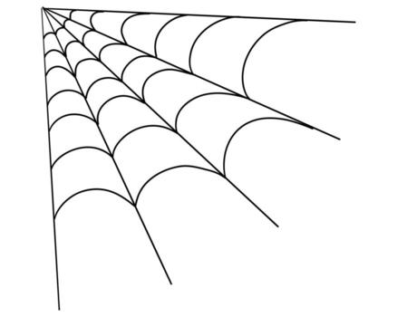 corner spiderweb line border, gothic scary hanging net frame. Simple spooky halloween decoration. Cobweb spider trap. vector