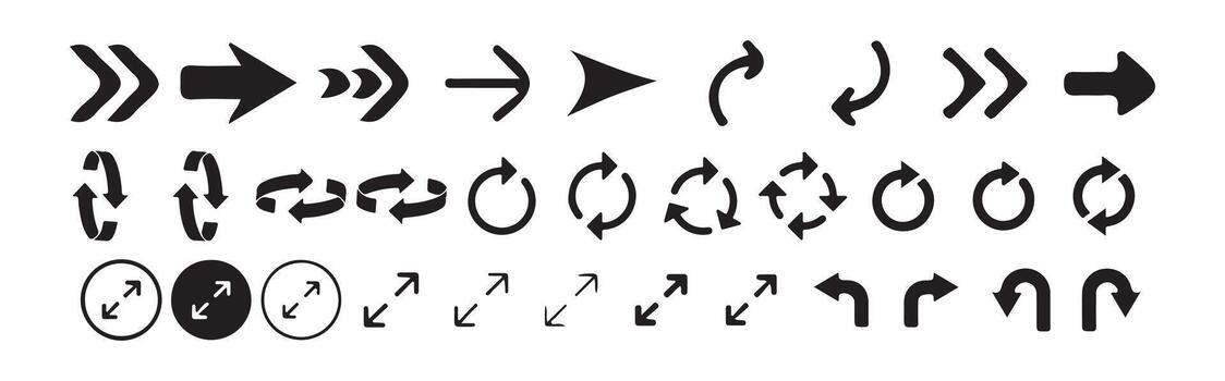 Navigation Arrows in Multiple Directions vector