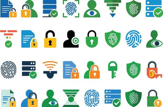 Cybersecurity Icon Set Data Protection Privacy and Network Security Symbols vector