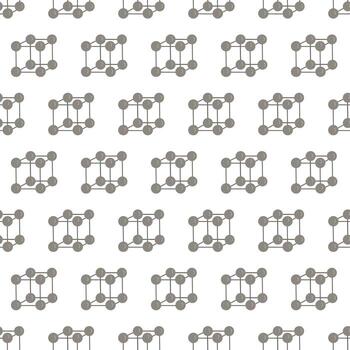Crystal lattice hand drawn flat style seamless pattern. Back to school theme. Physics science vector