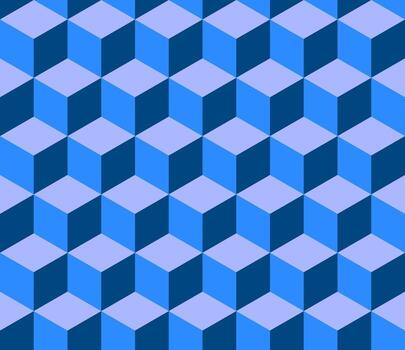 Seamless pattern of 3d isometric sacred geometry grid deco hexagon vector