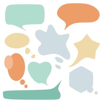 Collection set of cute colorful bubble chat with several forms vector