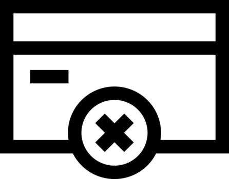 ATM Card Cross Error Icon vector