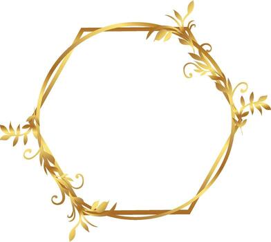 Print Flowers hexagon circle set vector