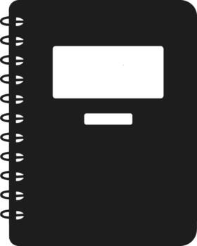 silueta de espiral cuaderno con etiquetas - mínimo colegio y oficina diseño vector