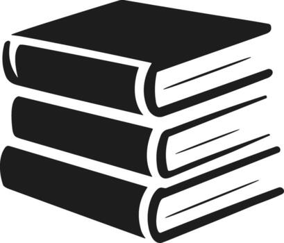 Stacked Book Silhouette - Minimal Icon for Education, Library, and Reading Concepts vector