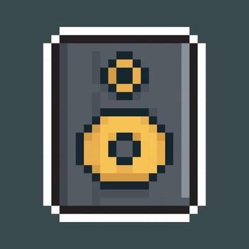 altavoz herramienta en píxel Arte estilo y aislado antecedentes vector