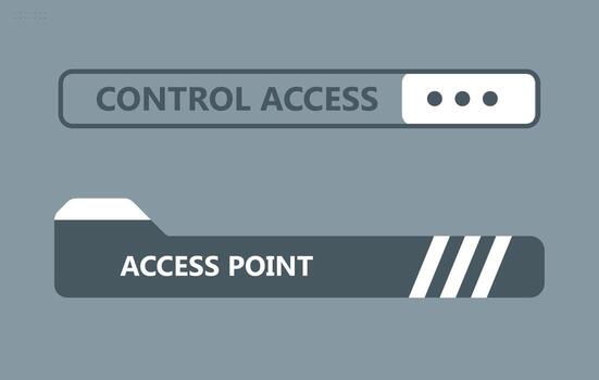 Cyberpunk decal. Access control icons and login points. Buttons for websites vector