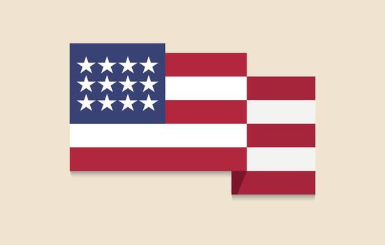 Minimalist Modern USA Flag Illustration. Flat American Flag Design. Editable file vector