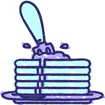 un apilar de panqueques con un tenedor y cuchillo vector