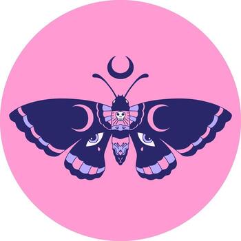 A moth with a crescent moon on it's back vector