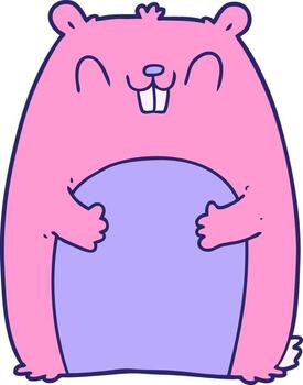 dibujos animados contento ardilla de tierra en brillante neón color vector