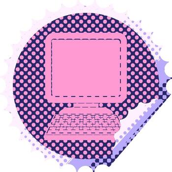 Computer icon in retro style vector