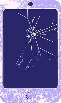 un roto ventana con un roto vaso en eso vector