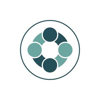 Interconnectedness Circular Design with Four Elements A Symbol of Unity Collaboration and Teamwork vector